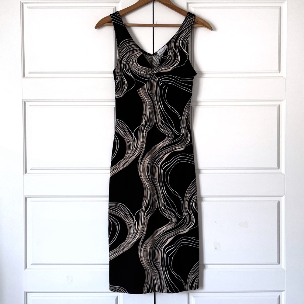 Vintage Y2K Charlotte Russe Fitted Sheath Dress Small Black 90s Party Date Night